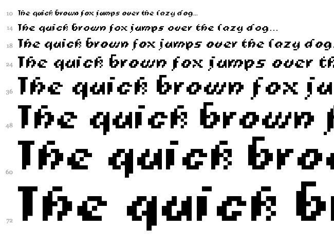 Pixelig Cursief font waterfall